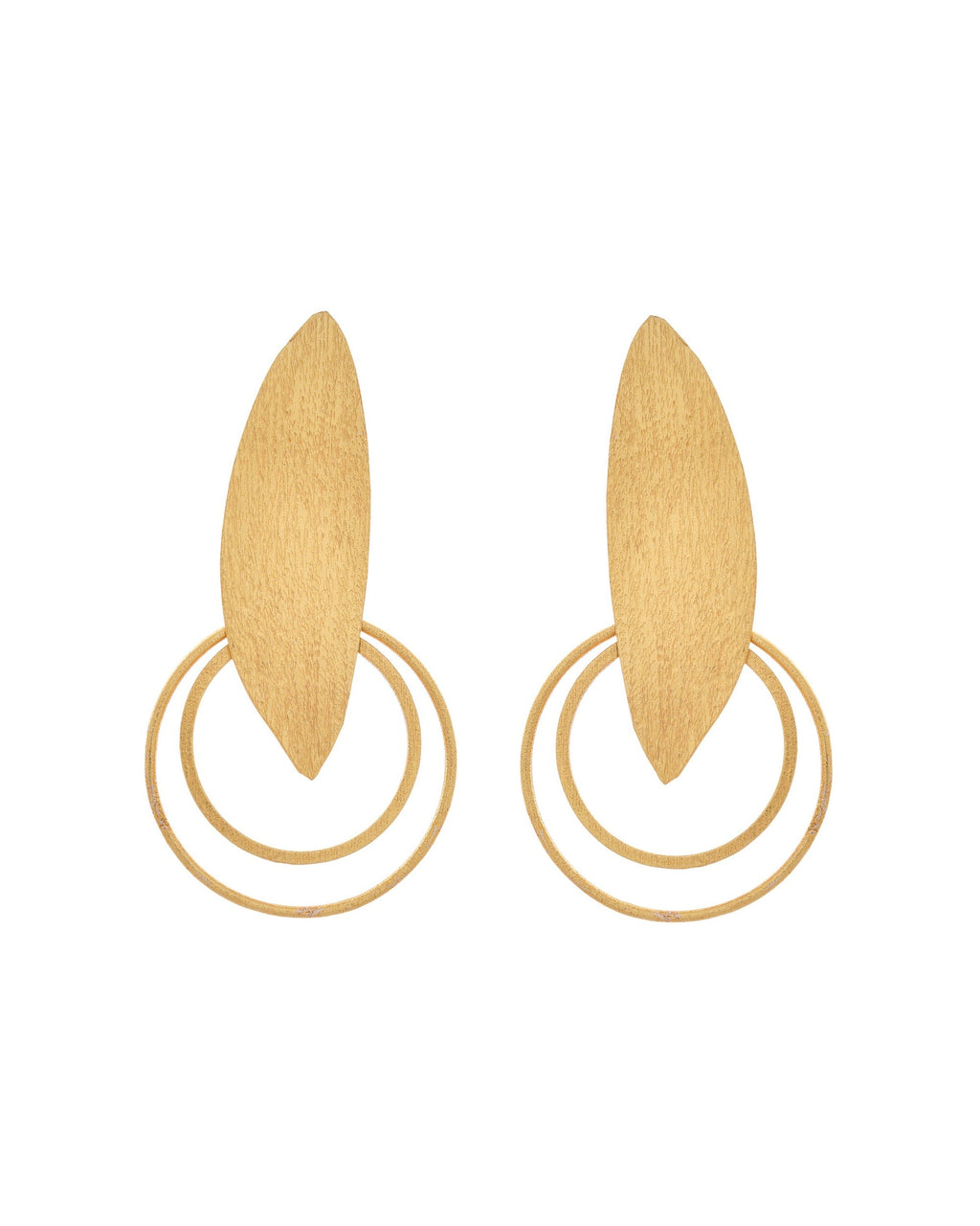VOJ Gold Polished Stainless Steel Designer Anti Tarnished Earrings