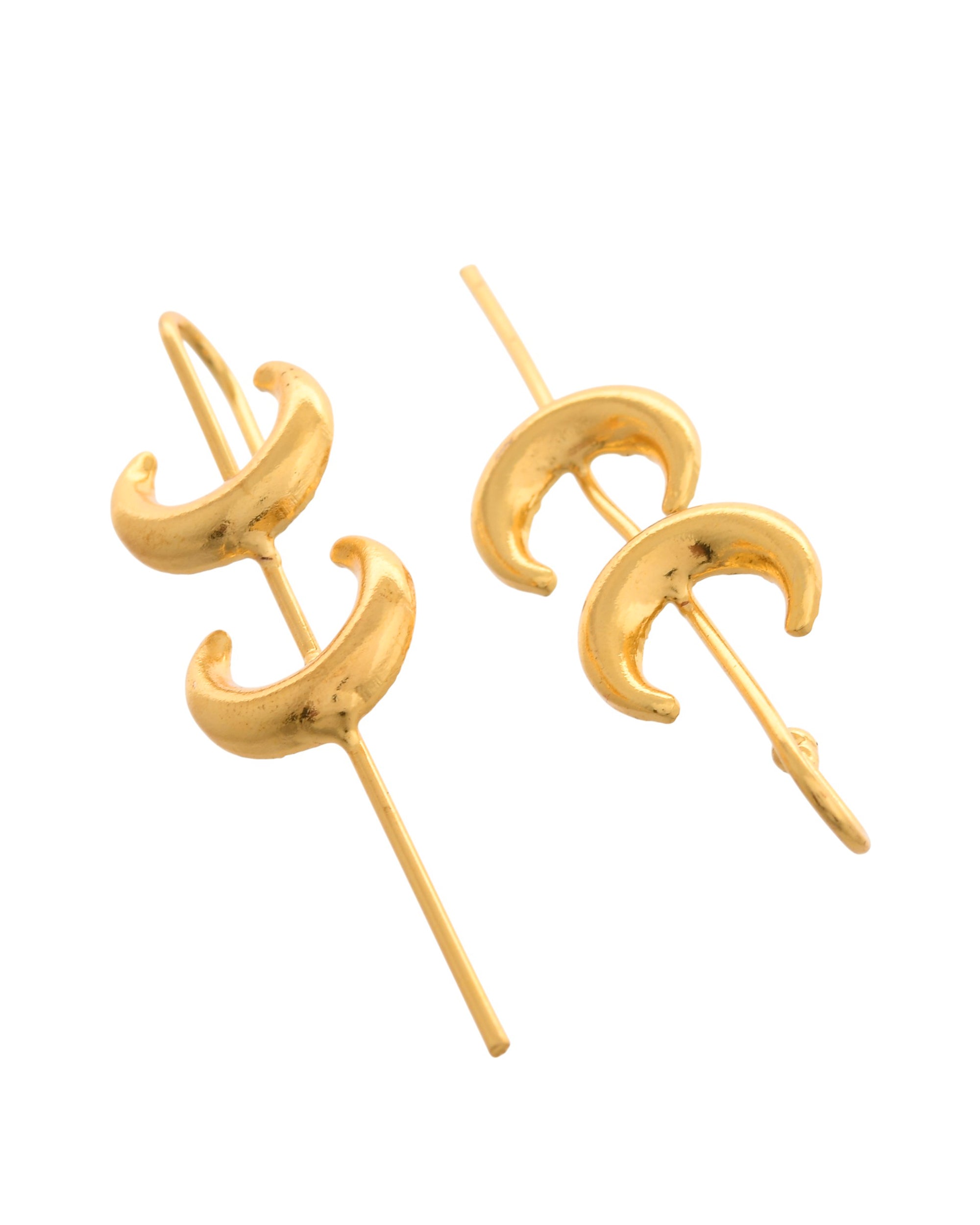 VOJ Gold Polished Moon Shaped Anti Tarnish Ear Cuff