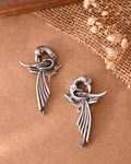 VOJ Silver Plated Bird Shaped Designer Studs Earrings