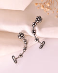 VOJ Silver Toned Floral Designer Ear Cuff