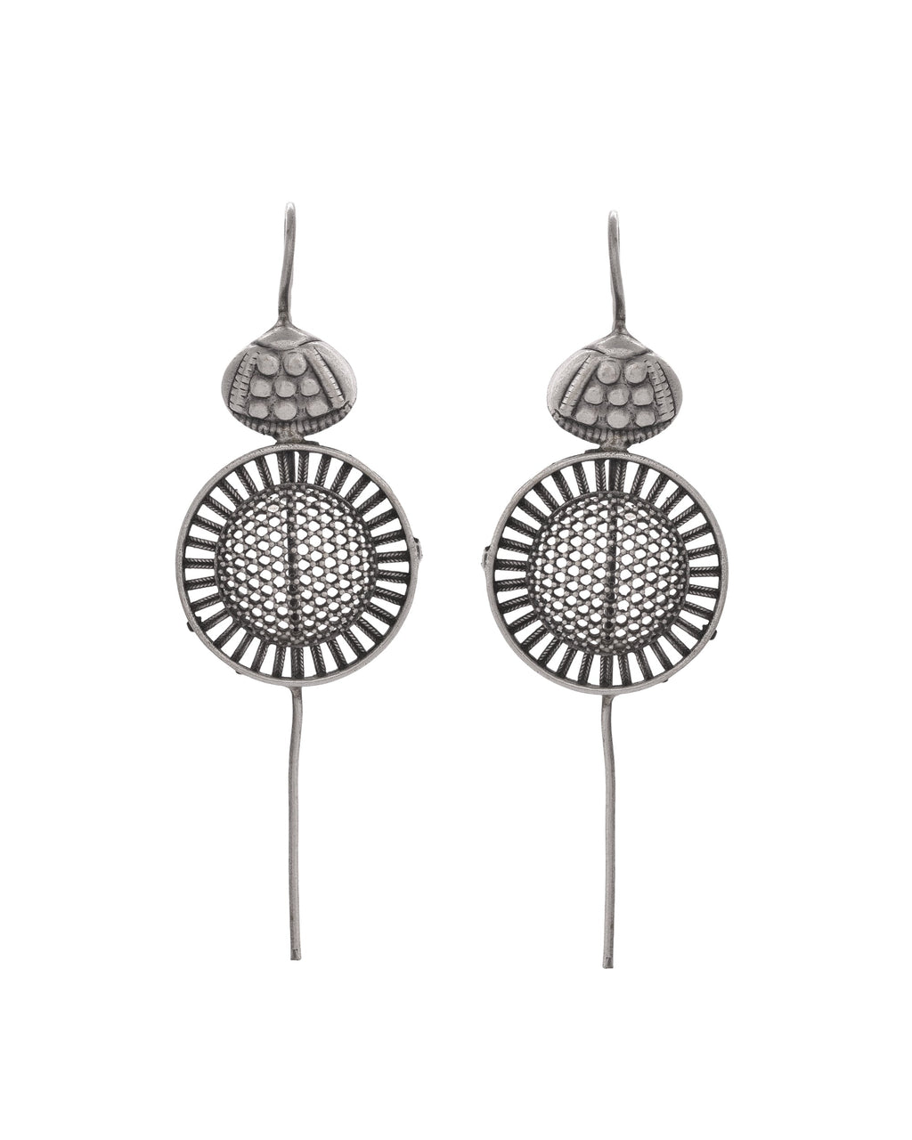VOJ Silver Plated Circular Shaped Ear Cuff