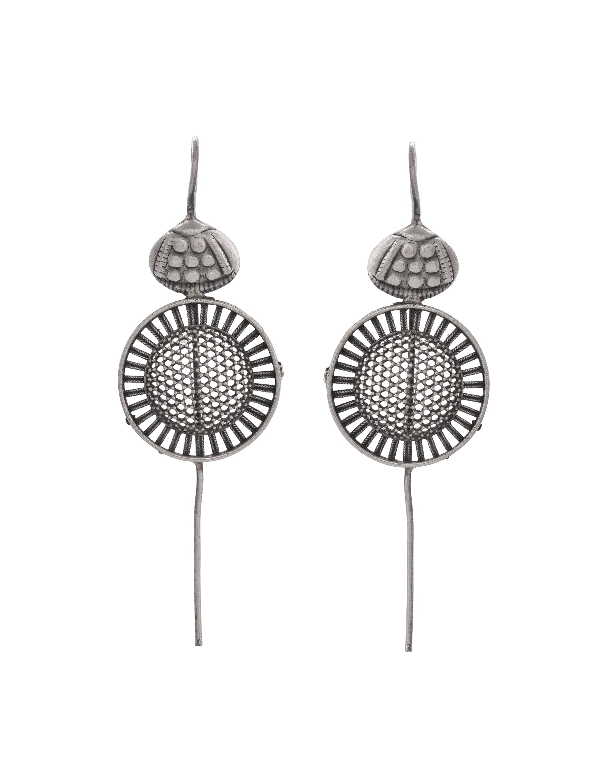 VOJ Silver Plated Circular Shaped Ear Cuff