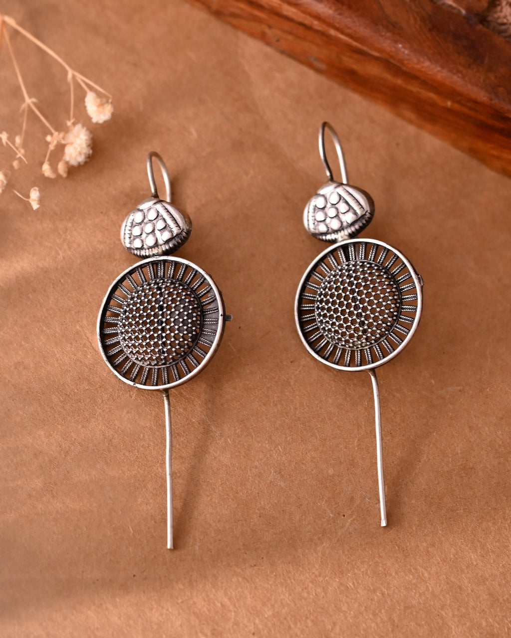 VOJ Silver Plated Circular Shaped Ear Cuff
