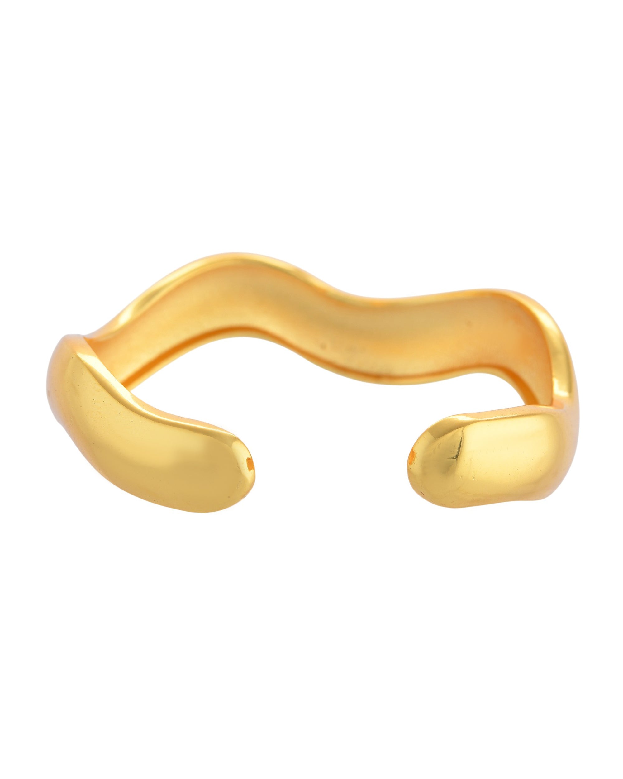 VOJ Gold Polished Anti Tarnished Twisted Cuff Bracelet For Women