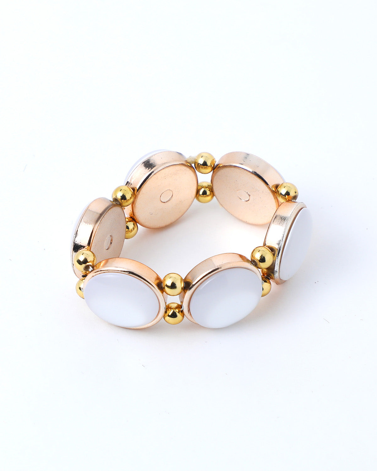 VOJ Gold-Polished With White Stone Studded Wraparound Bracelet