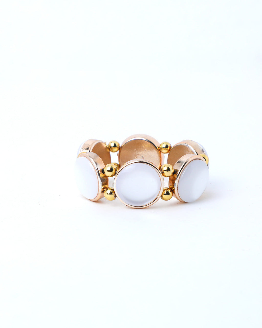 VOJ Gold-Polished With White Stone Studded Wraparound Bracelet