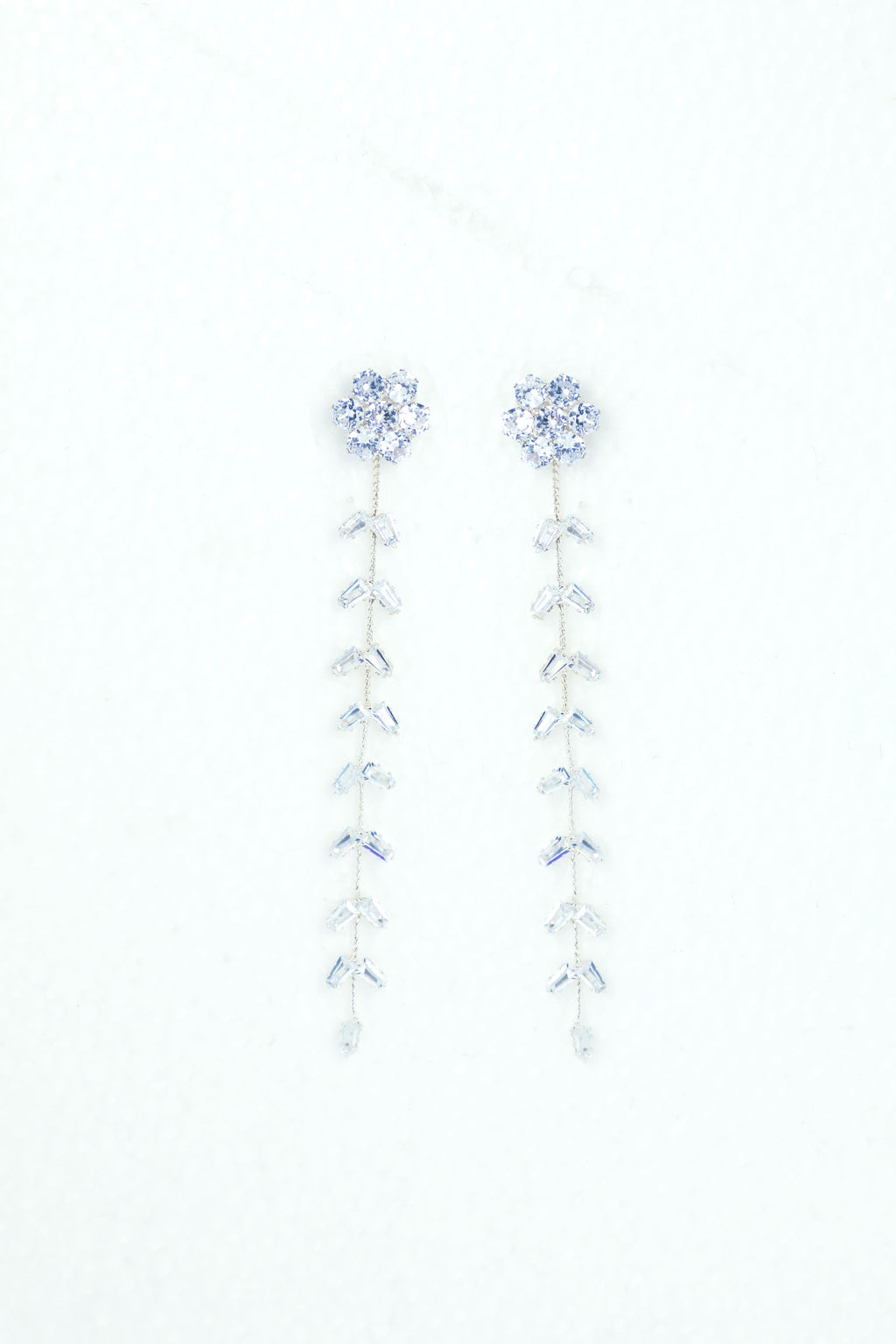 VOJ Silver Plated Stone Studded Drop Earrings