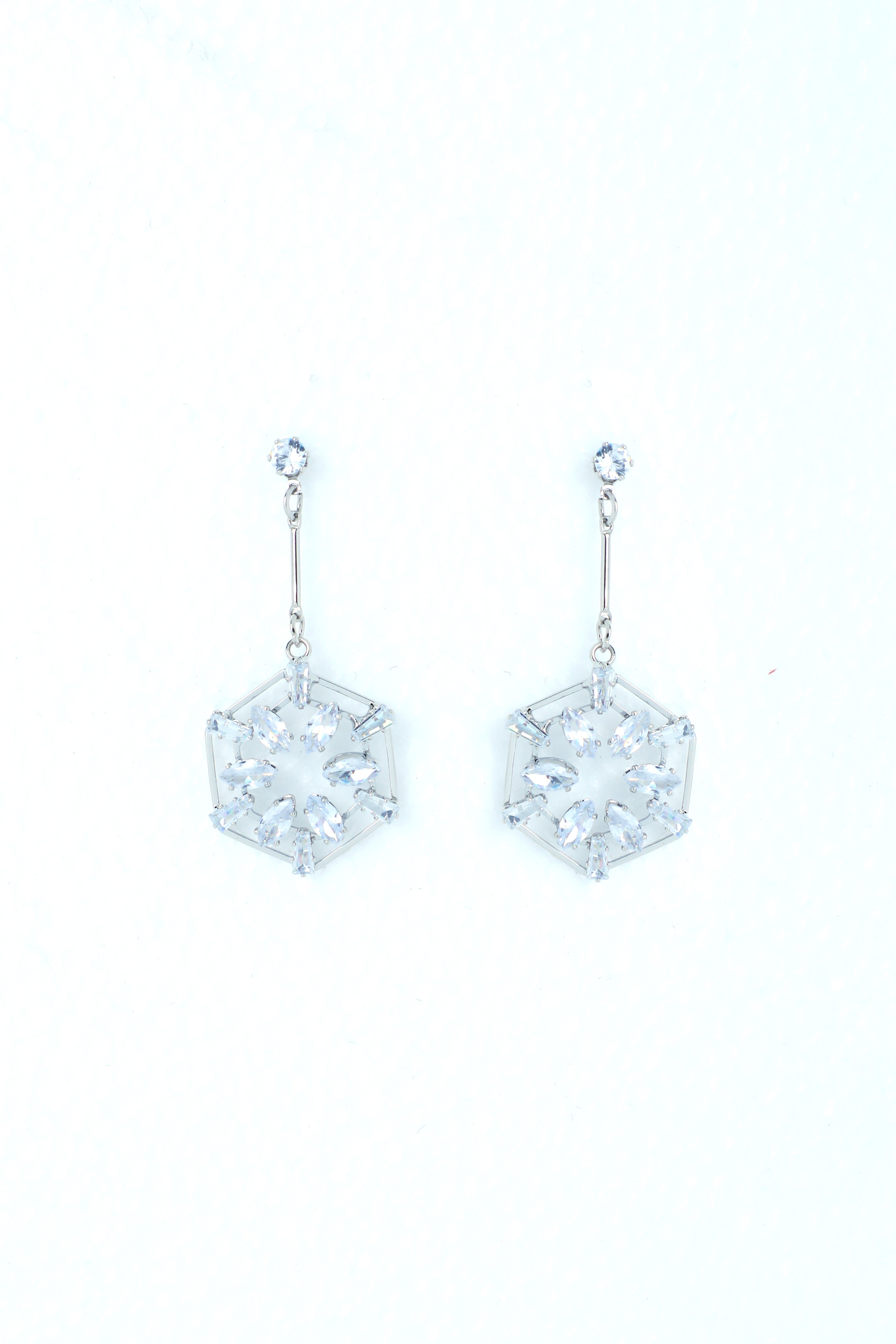 VOJ Silver Plated Stone Studded Circluar Earrings