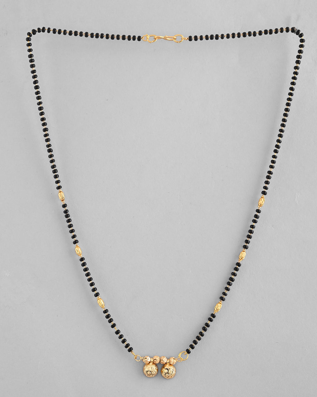 VOJ Gold-Polished Beaded Mangalsutra