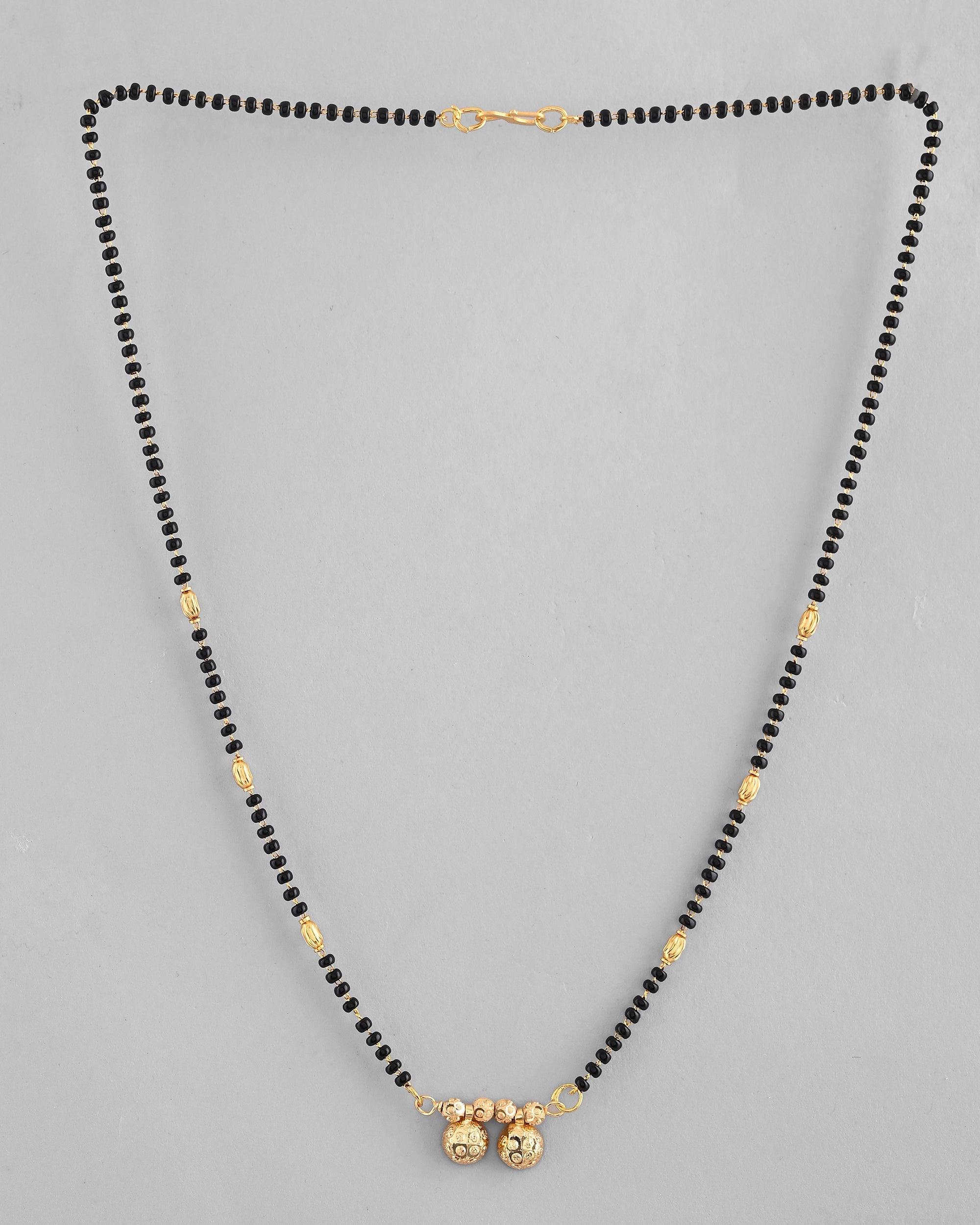 VOJ Gold-Polished Beaded Mangalsutra
