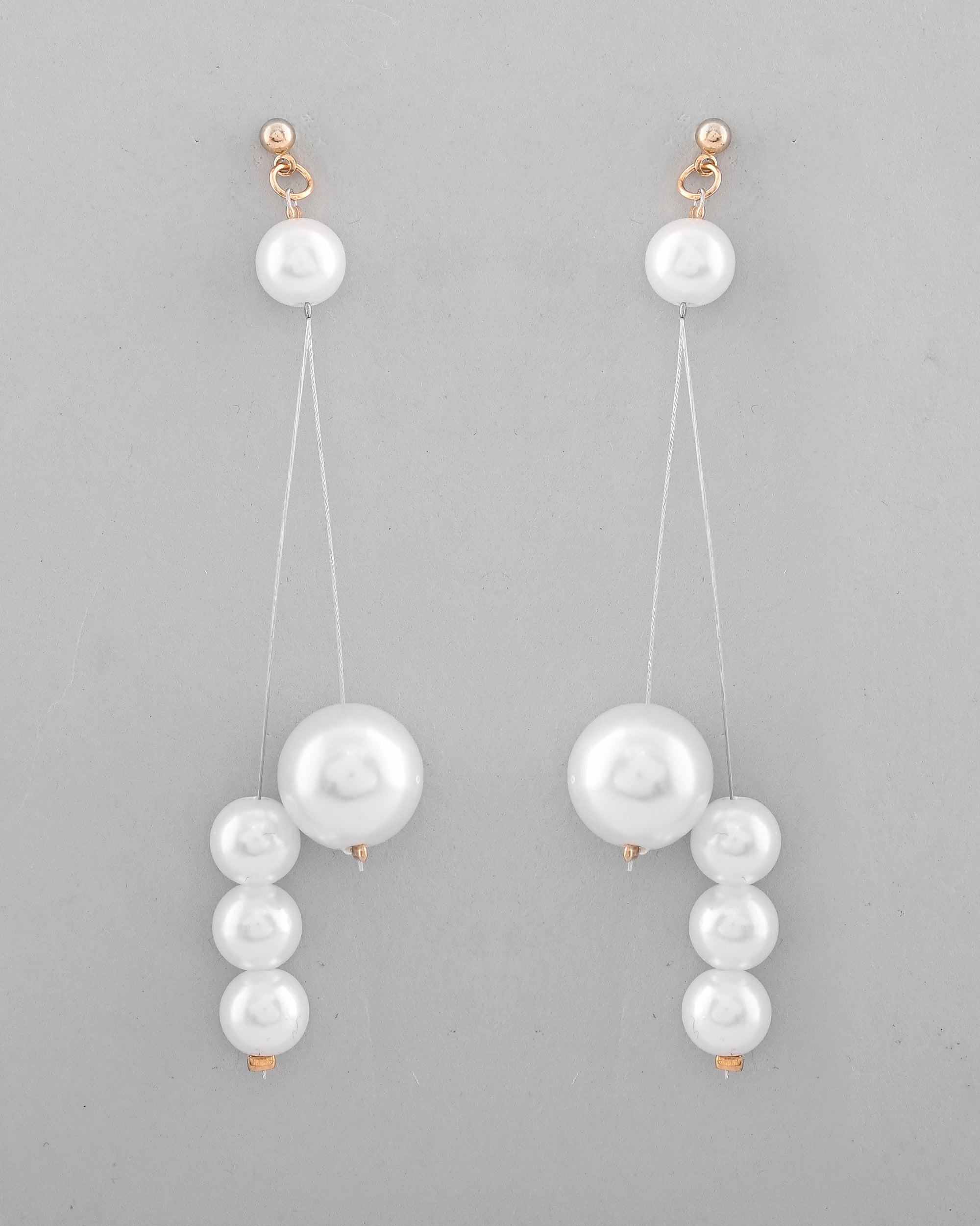 VOJ Pearl Studded Handcrafted Classic Drop Earrings