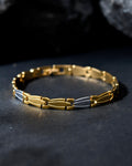 VOJ Gold and Silver Polished Designer Men Bracelet