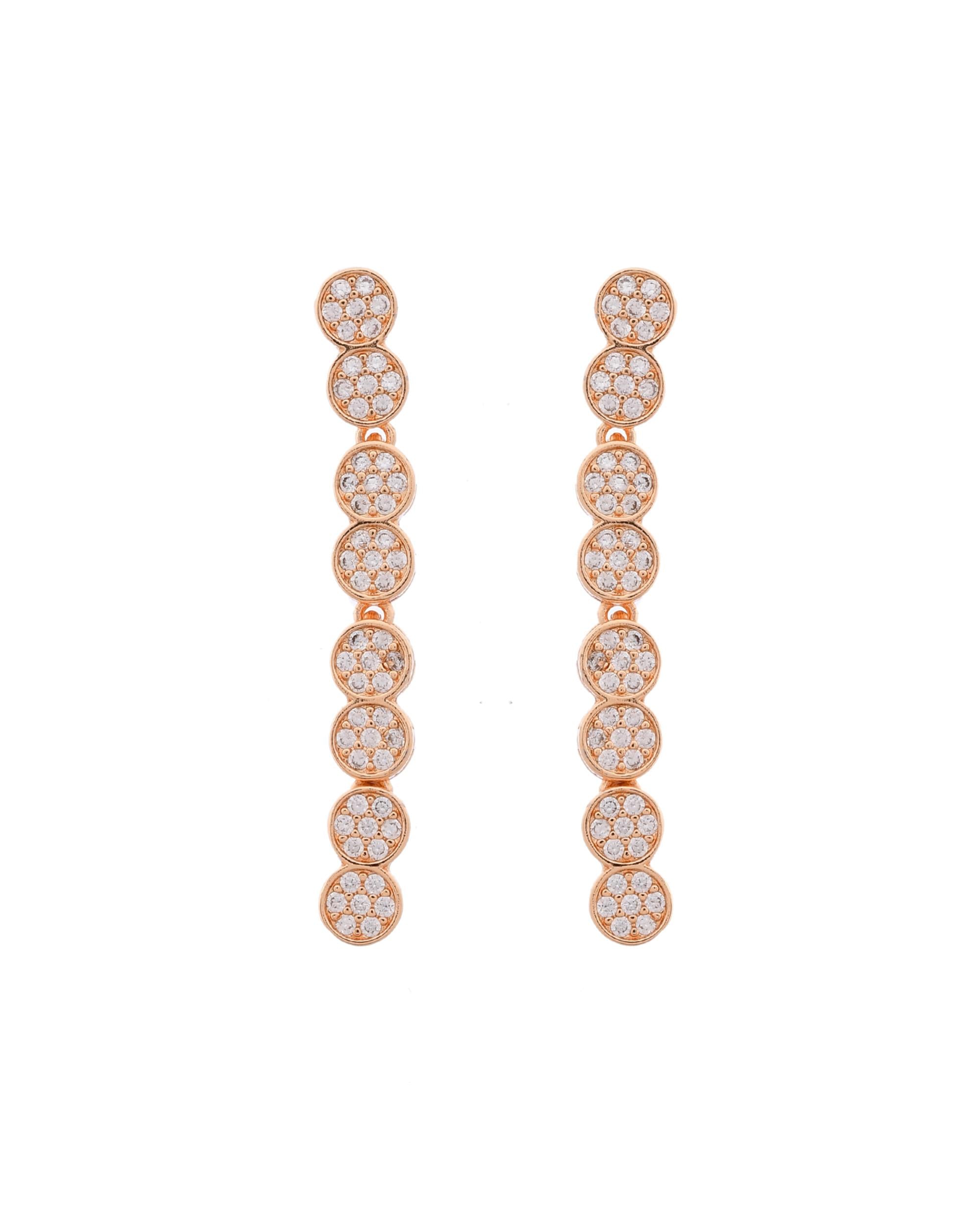 VOJ Gold-Polished Ad Stone Studded Circular Jewellery Set