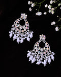 VOJ Silver Plated Stone Studded Studs Earrings