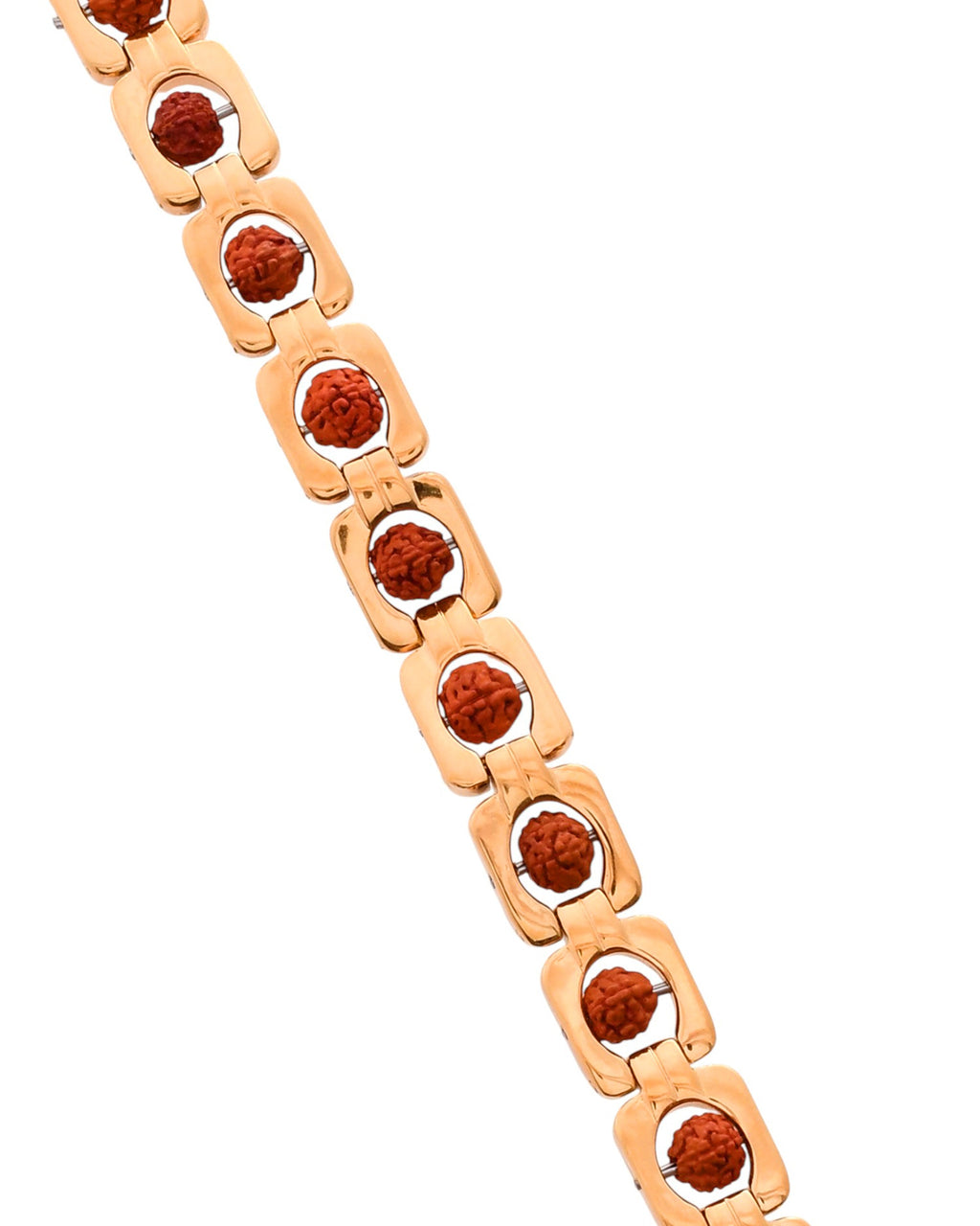 VOJ Men's Gold Toned Rudraksha Bracelet