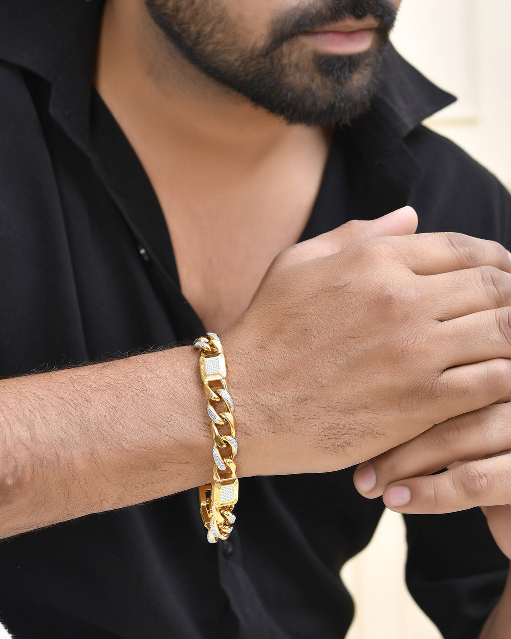 VOJ Dual Toned Men's Elgent Stylish Bracelet