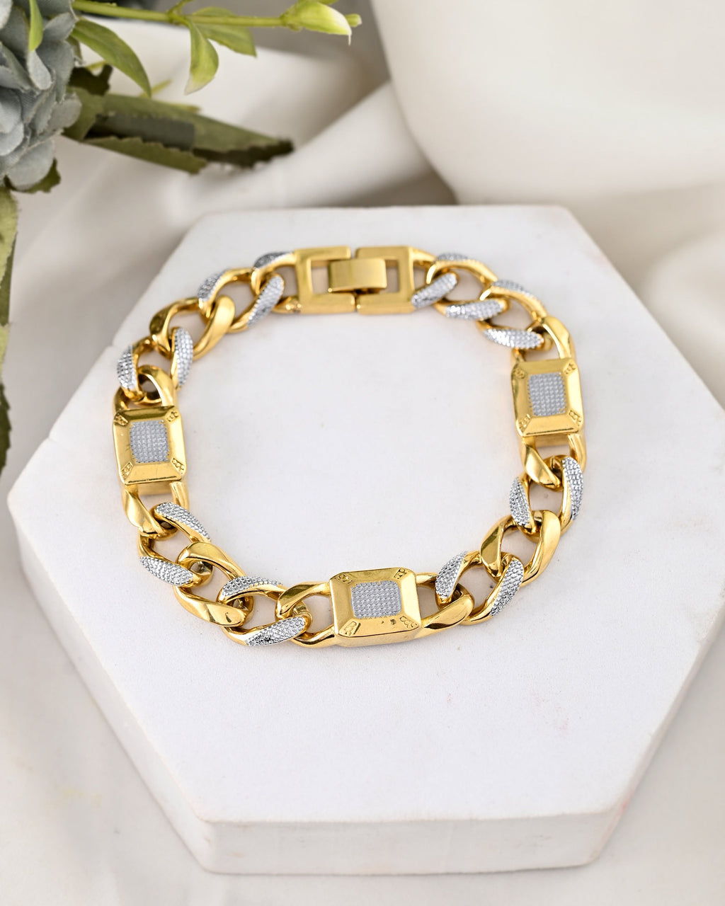 VOJ Dual Toned Men's Elgent Stylish Bracelet