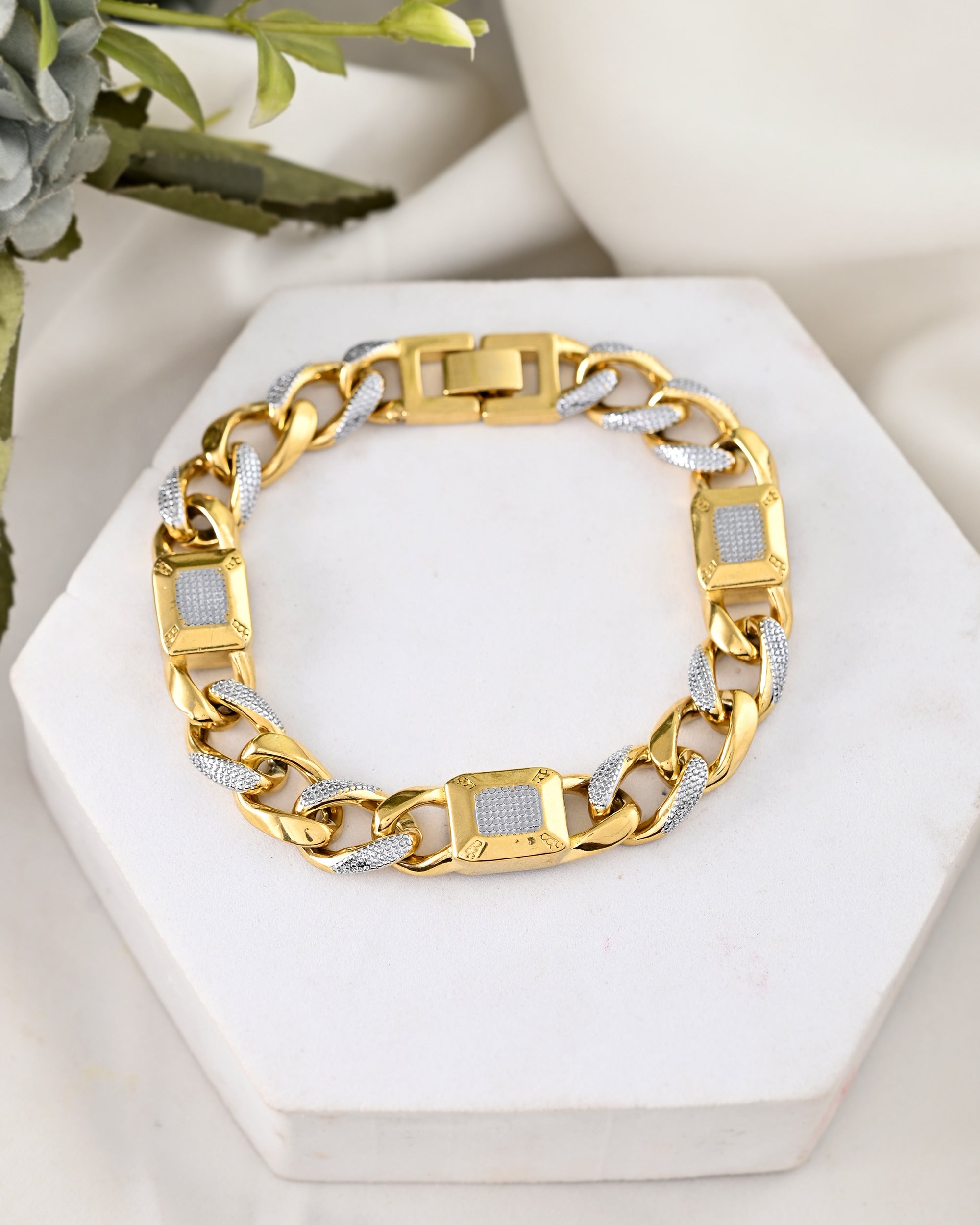 VOJ Dual Toned Men's Elgent Stylish Bracelet