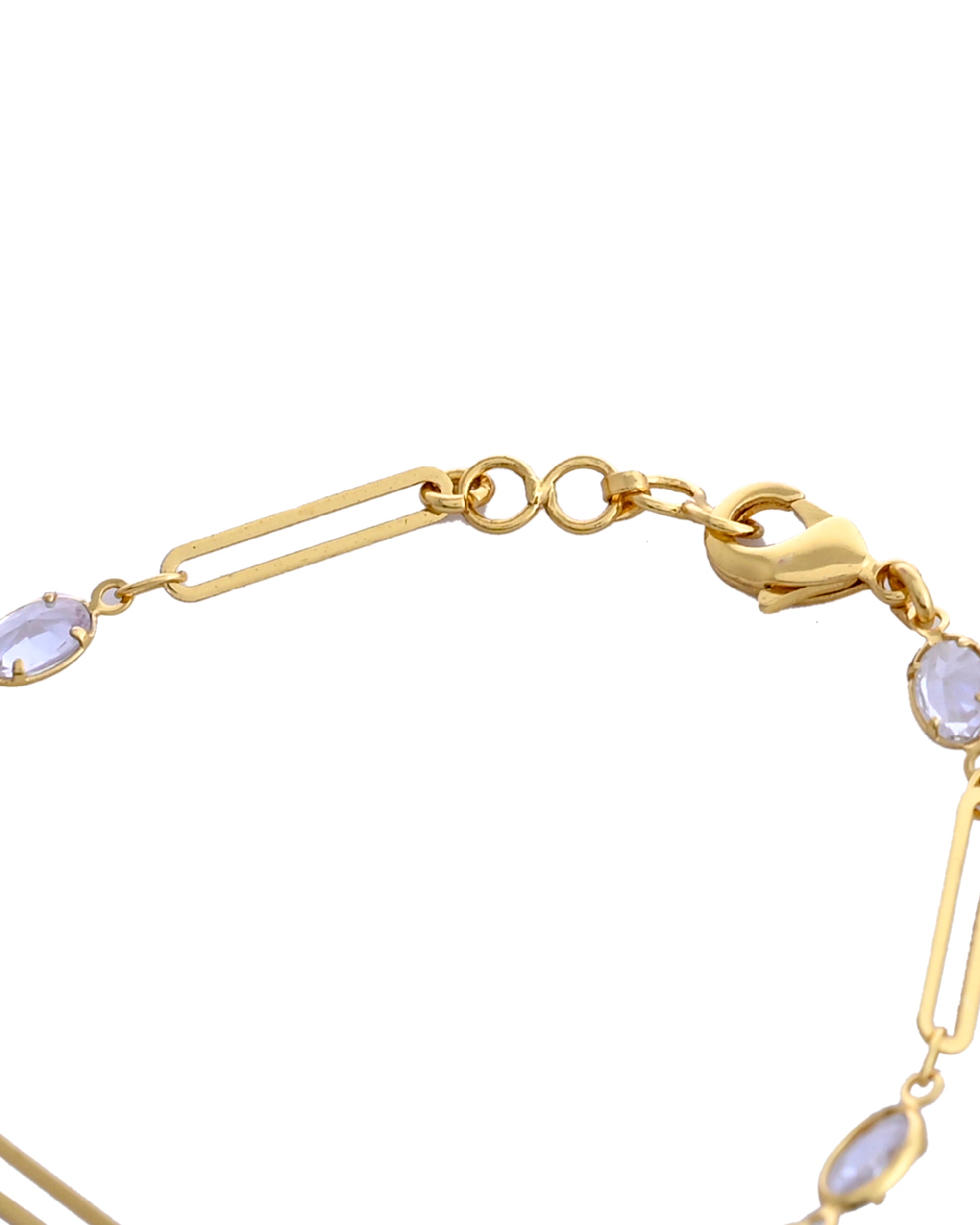 VOJ Gold-Polished Stone Studded Designer Women's Bracelet