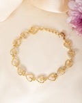 VOJ Gold-Polished Heart Shapped AD Stone Studded Women's Bracelet