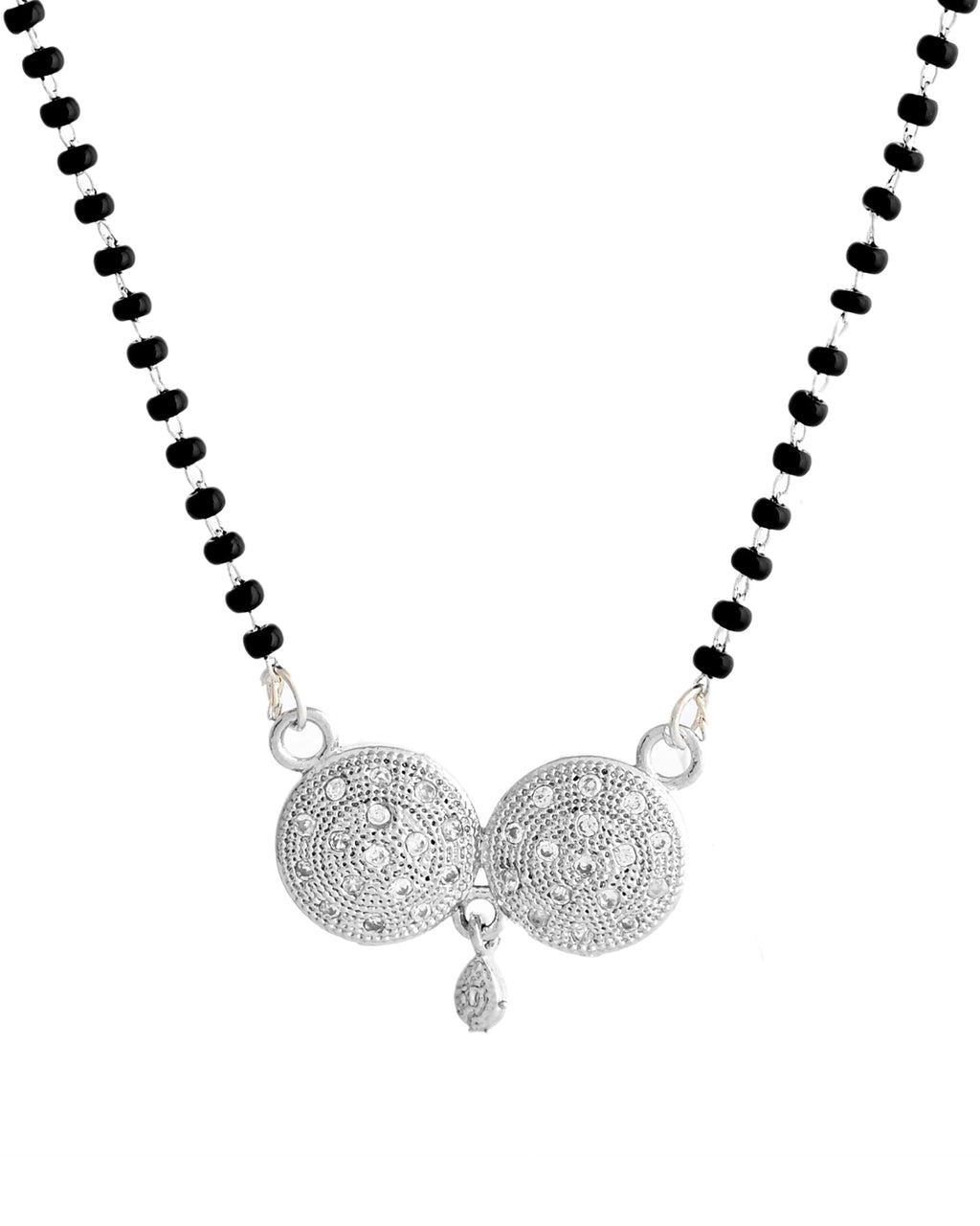 VOJ Silver Plated Stone Studded Elegent Mangalsutra