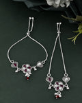 VOJ Set of 2 Silver Plated Floral Meenakari Anklet