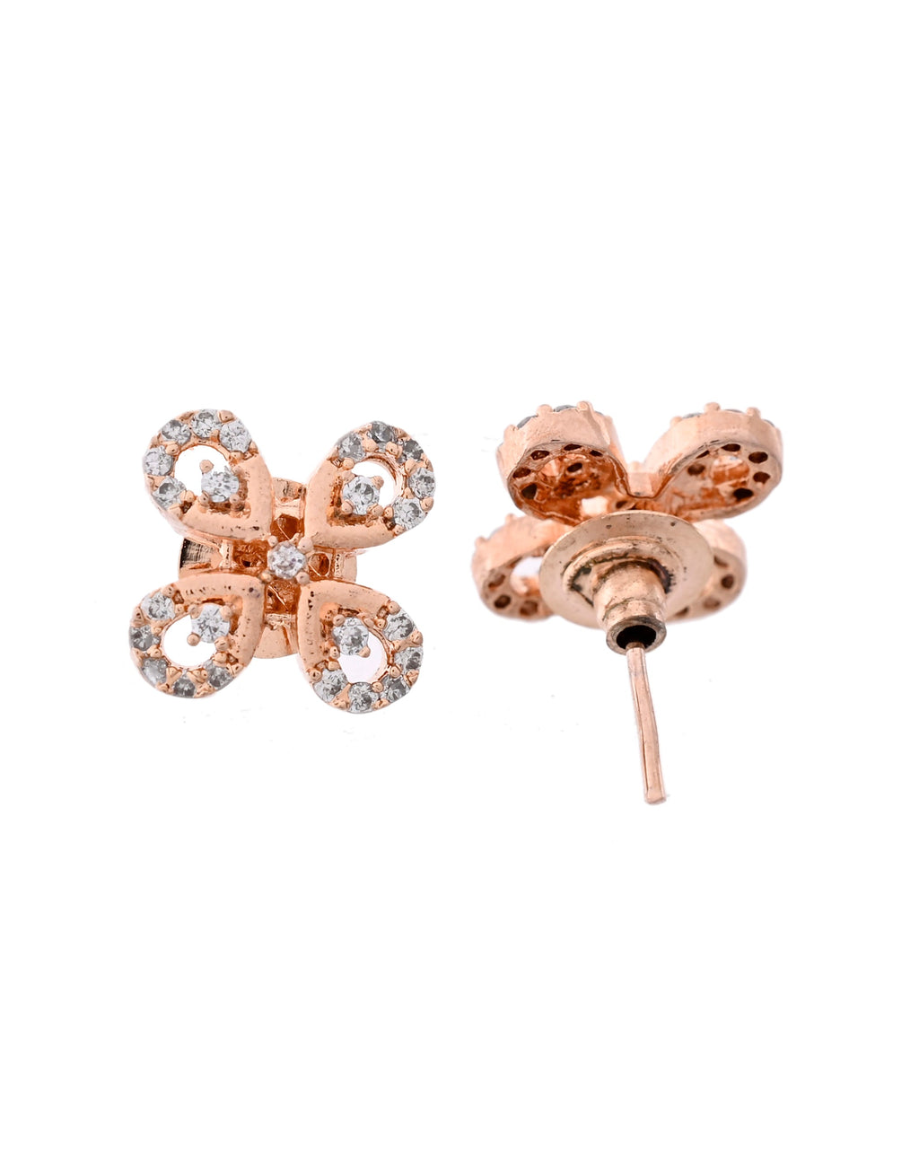 VOJ Rose Gold-Polished Stylish AD Mangalsutra Set