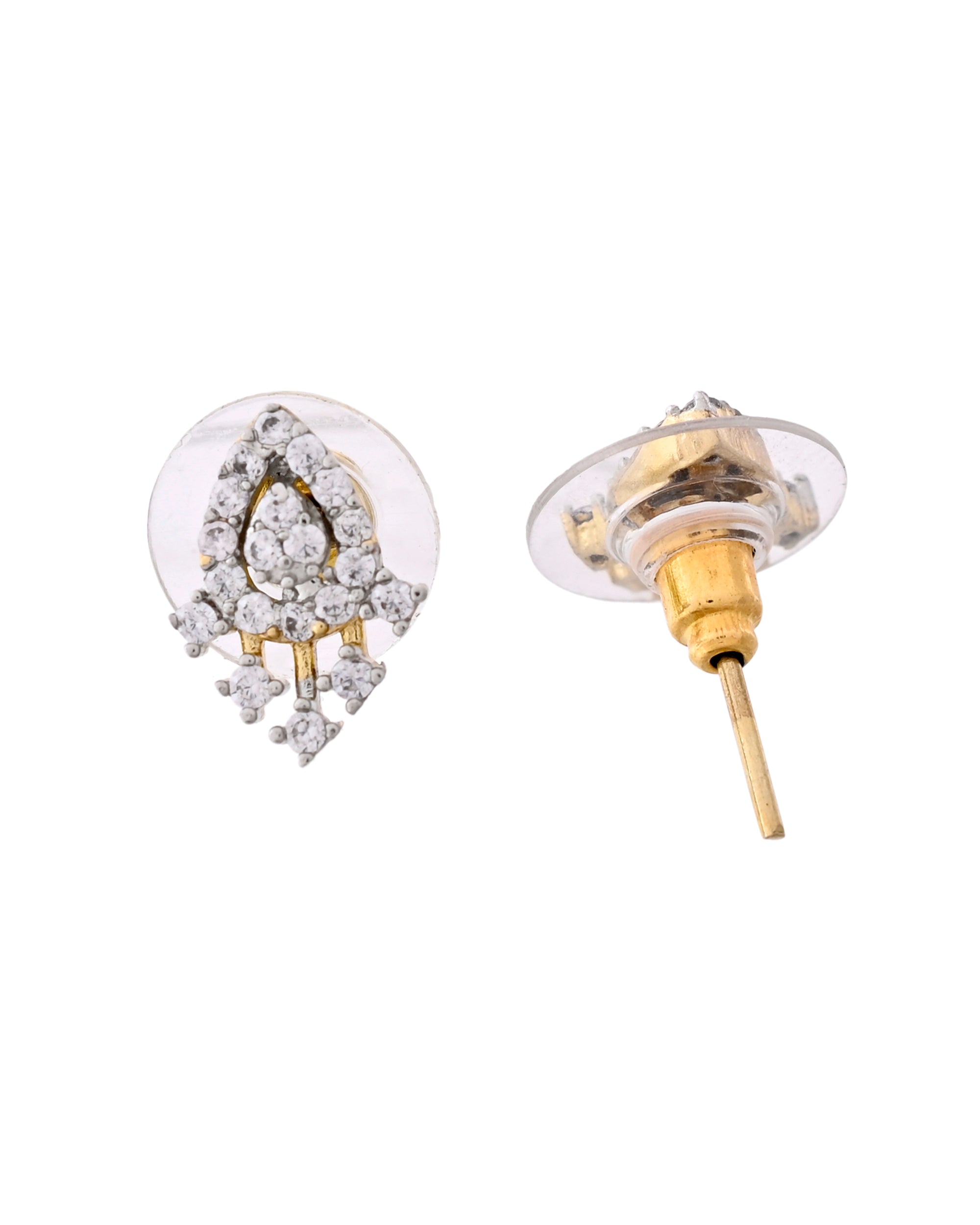 VOJ Gold-Polished Tear Drop Shape AD Mangalsutra Set