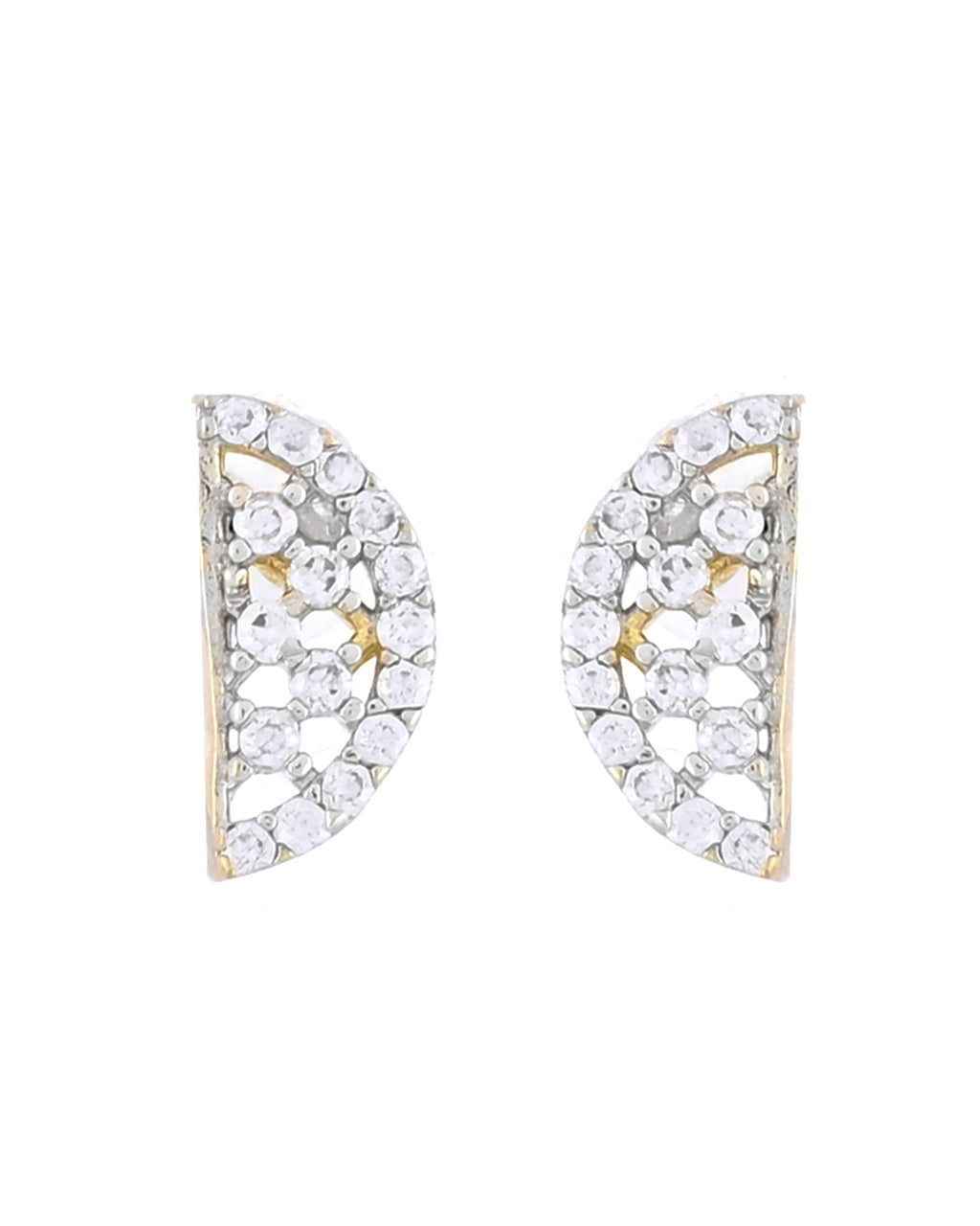 VOJ Gold-Polished Semi Circle Shape AD Mangalsutra Set