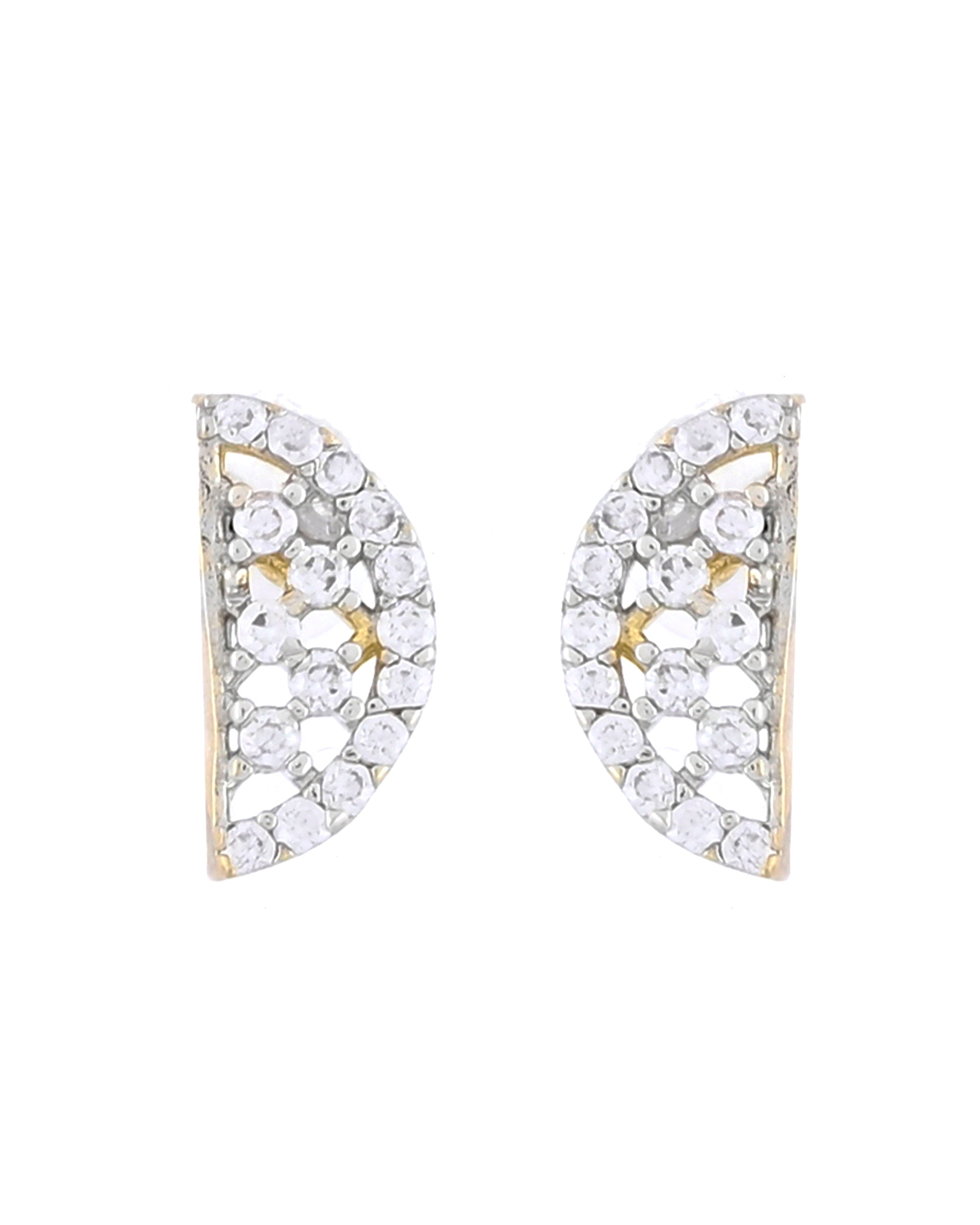 VOJ Gold-Polished Semi Circle Shape AD Mangalsutra Set