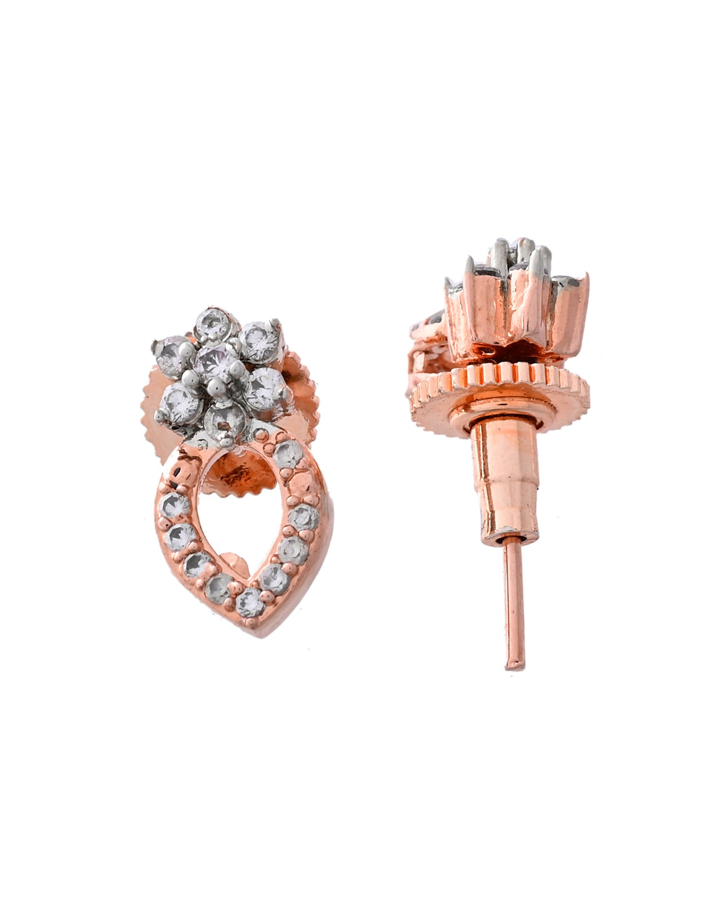 VOJ Rose Gold-Polished Elegent AD Mangalsutra Set
