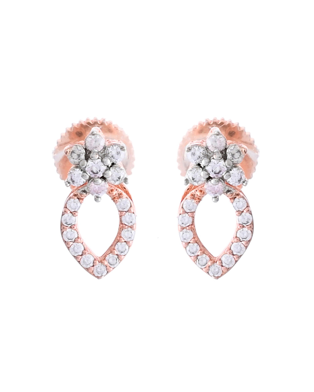 VOJ Rose Gold-Polished Elegent AD Mangalsutra Set