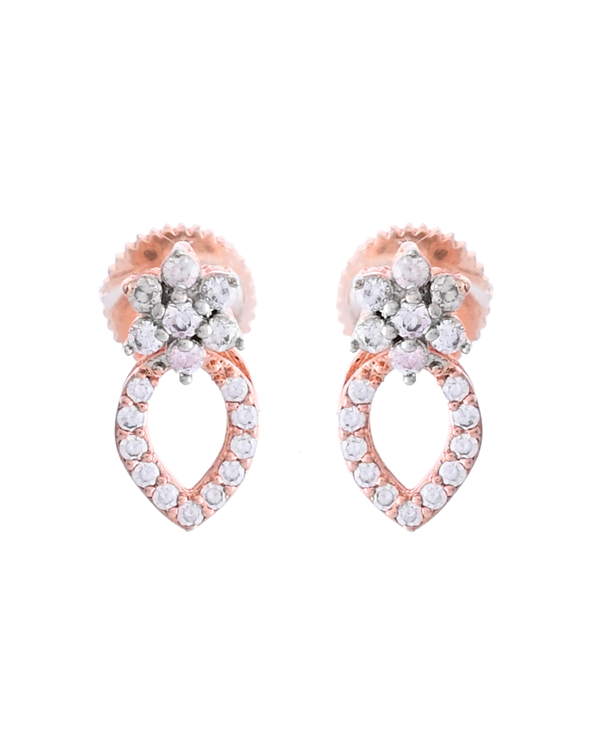 VOJ Rose Gold-Polished Elegent AD Mangalsutra Set