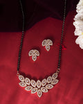 VOJ Gold-Polished Stylish Tear Drop AD Mangalsutra Set