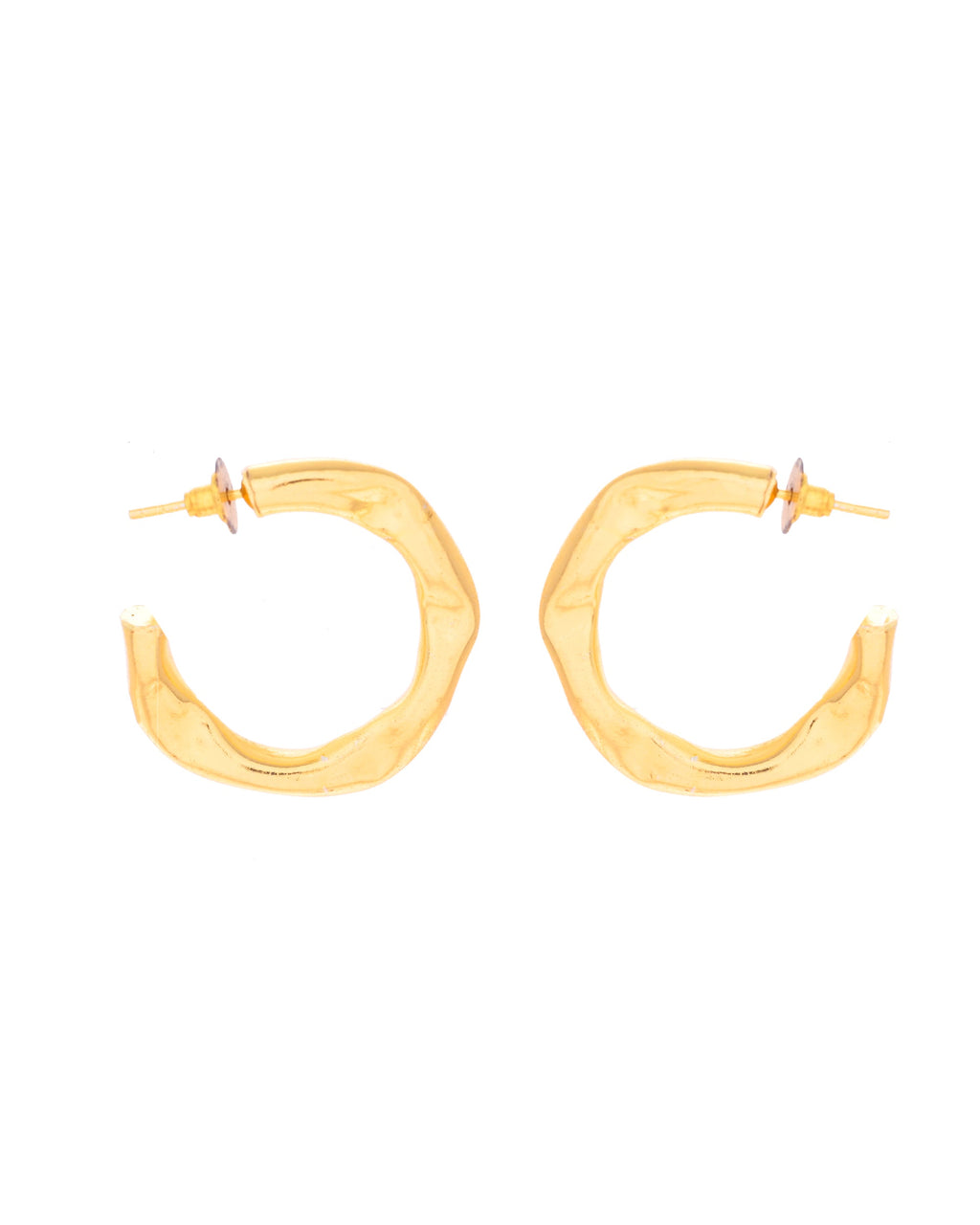 VOJ Gold-Polished Classic Half Hoop Earrings
