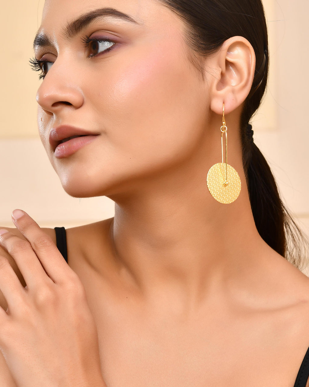 VOJ Gold-Polished Anti Tarnish Classic Stud Earrings
