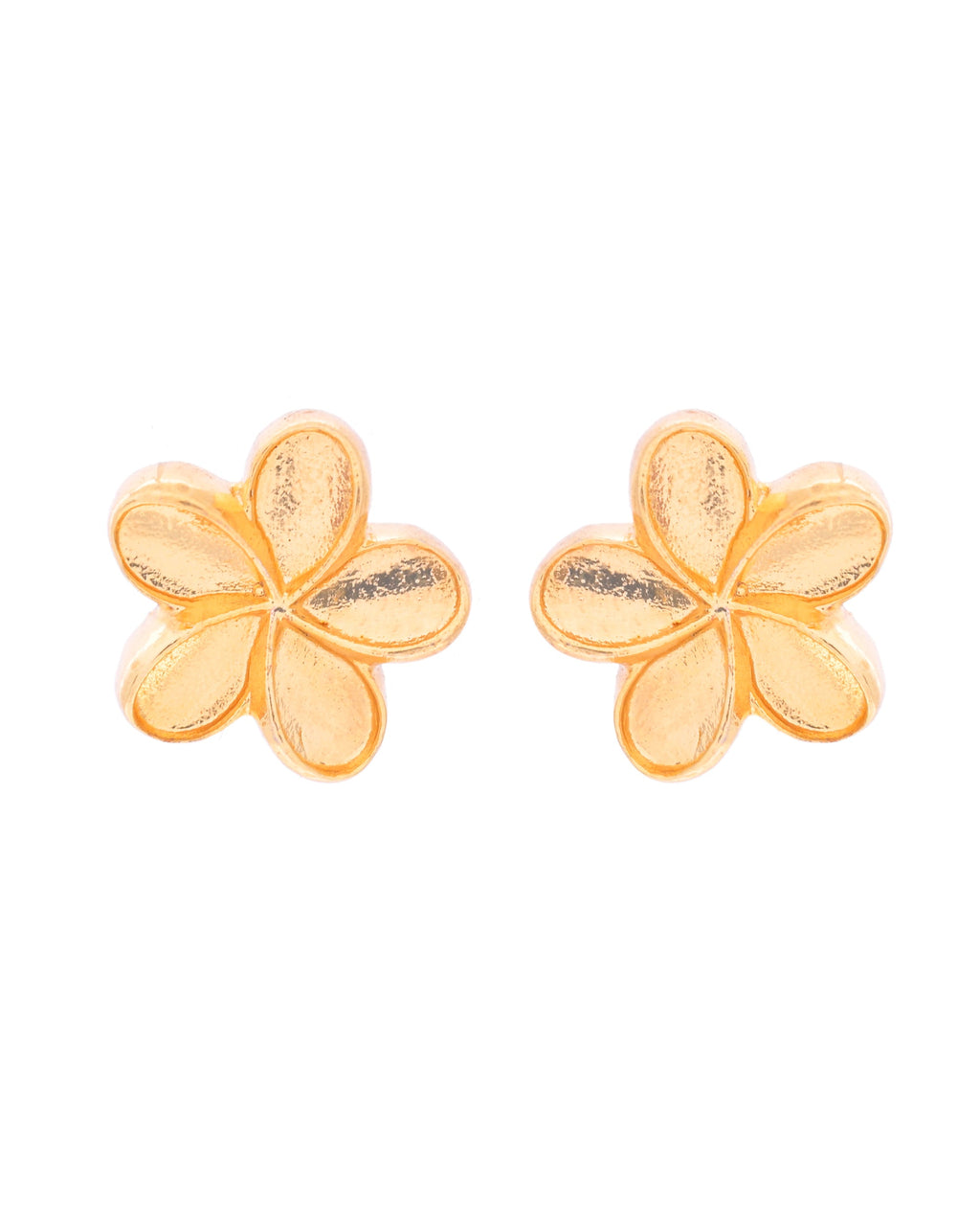 VOJ Gold-Polished Flower Shape Anti Tarnish Studs Earrings