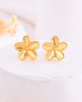 VOJ Gold-Polished Flower Shape Anti Tarnish Studs Earrings