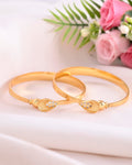 VOJ Set of 2 Gold-Polished Tear Drop Shaped Bangles