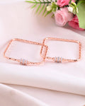 VOJ Set of 2 Rose Gold-Polished Square Shaped Bangles