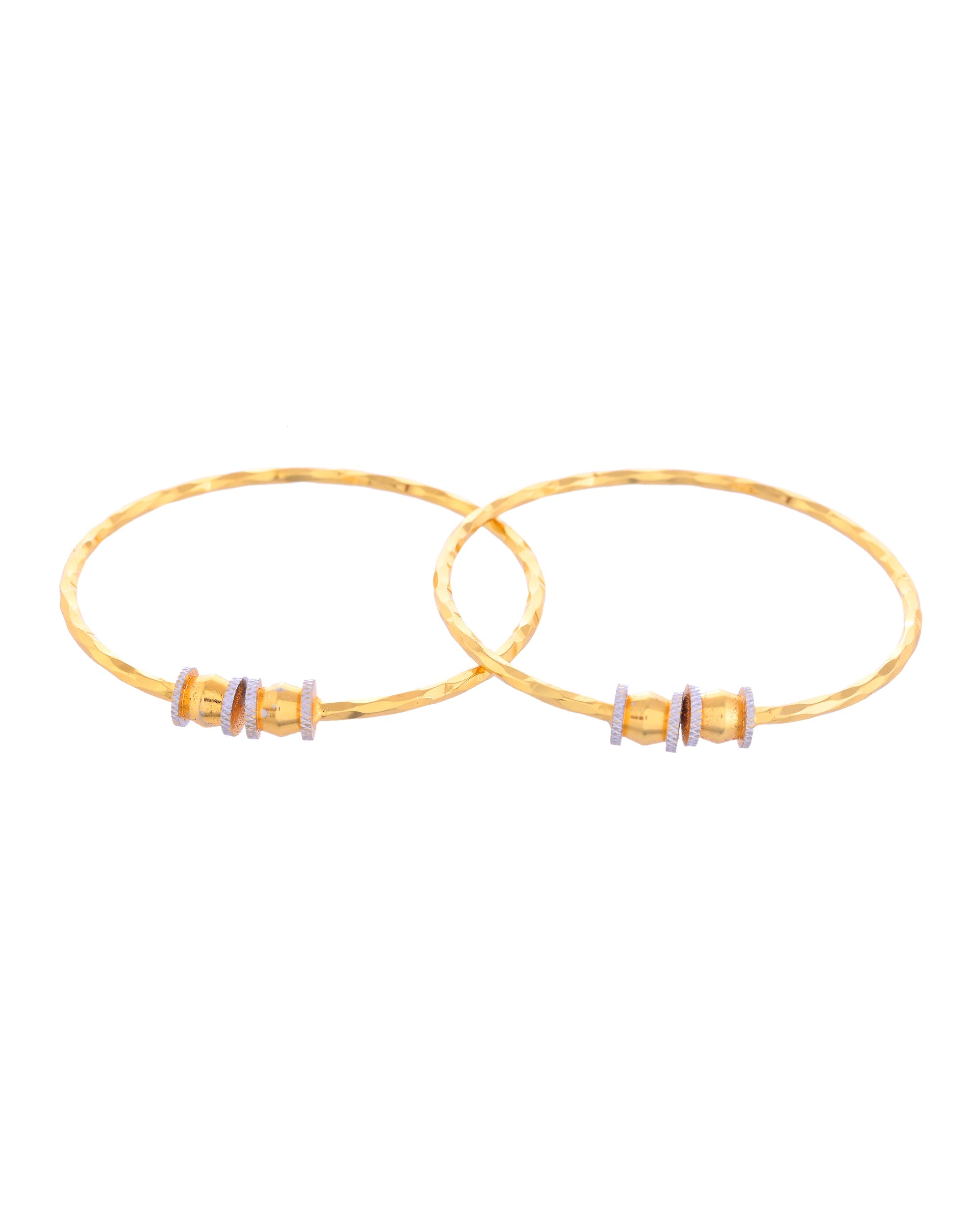 VOJ Set of 2 Gold-Polished Simple Bangles