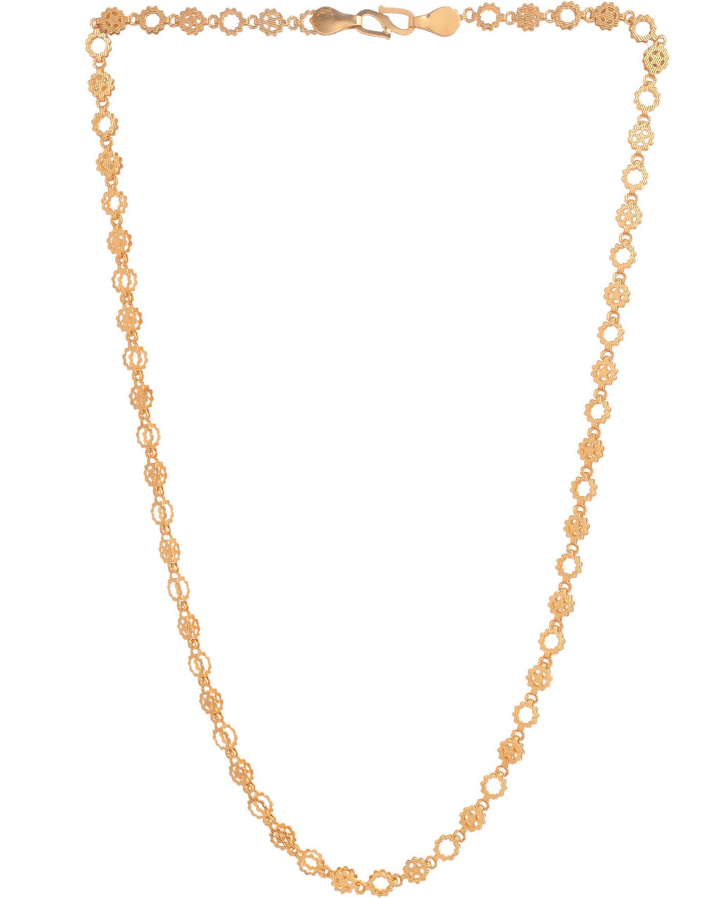 VOJ Gold Polished Geometric Shaped Stainless Steel Chain For Women