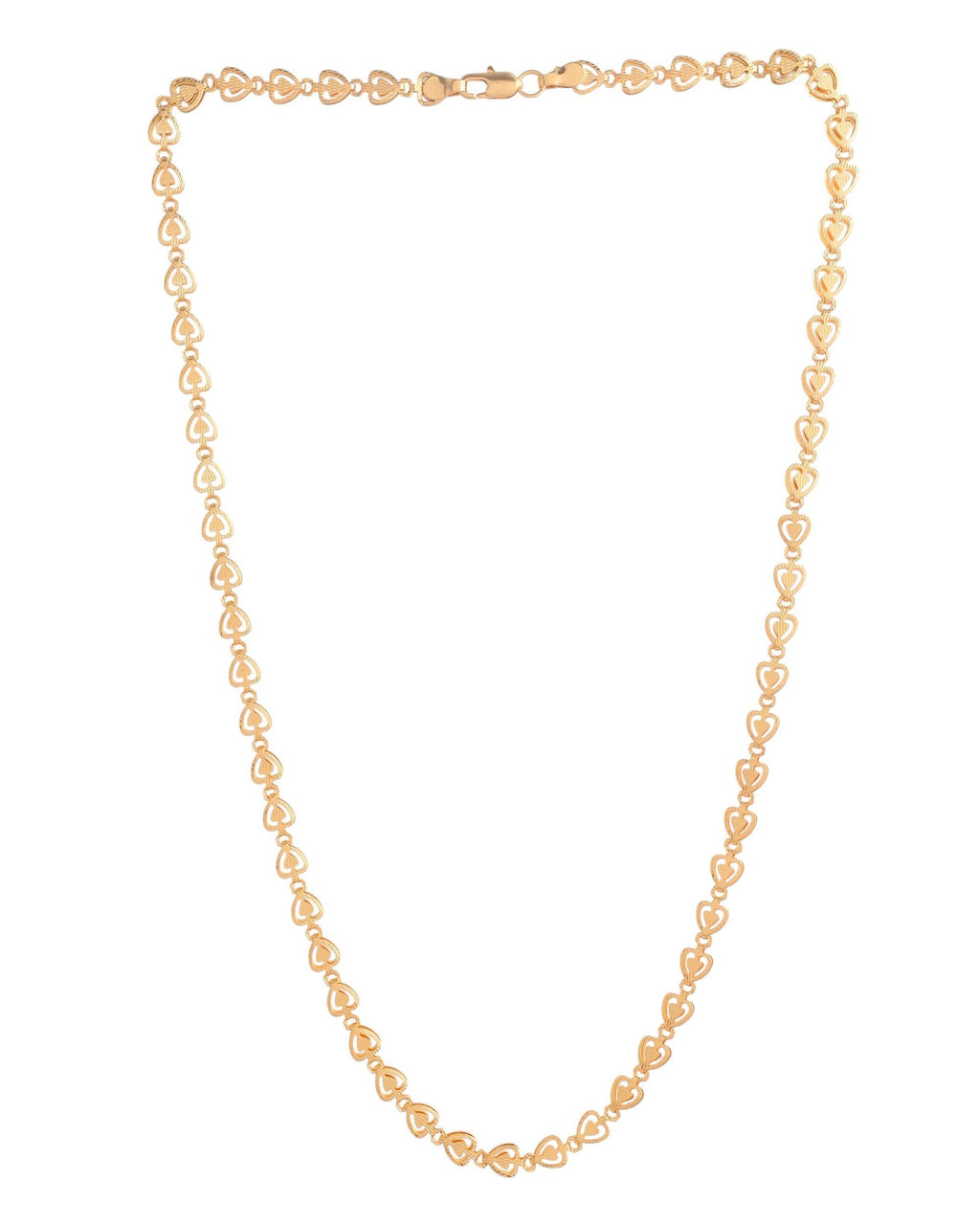 VOJ Gold Polished Heart Shaped Stainless Steel Chain For Women