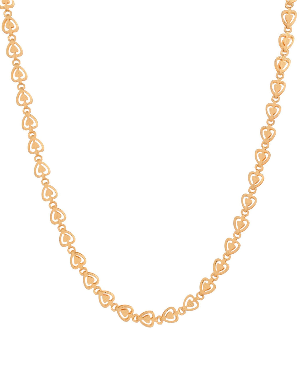 VOJ Gold Polished Heart Shaped Stainless Steel Chain For Women