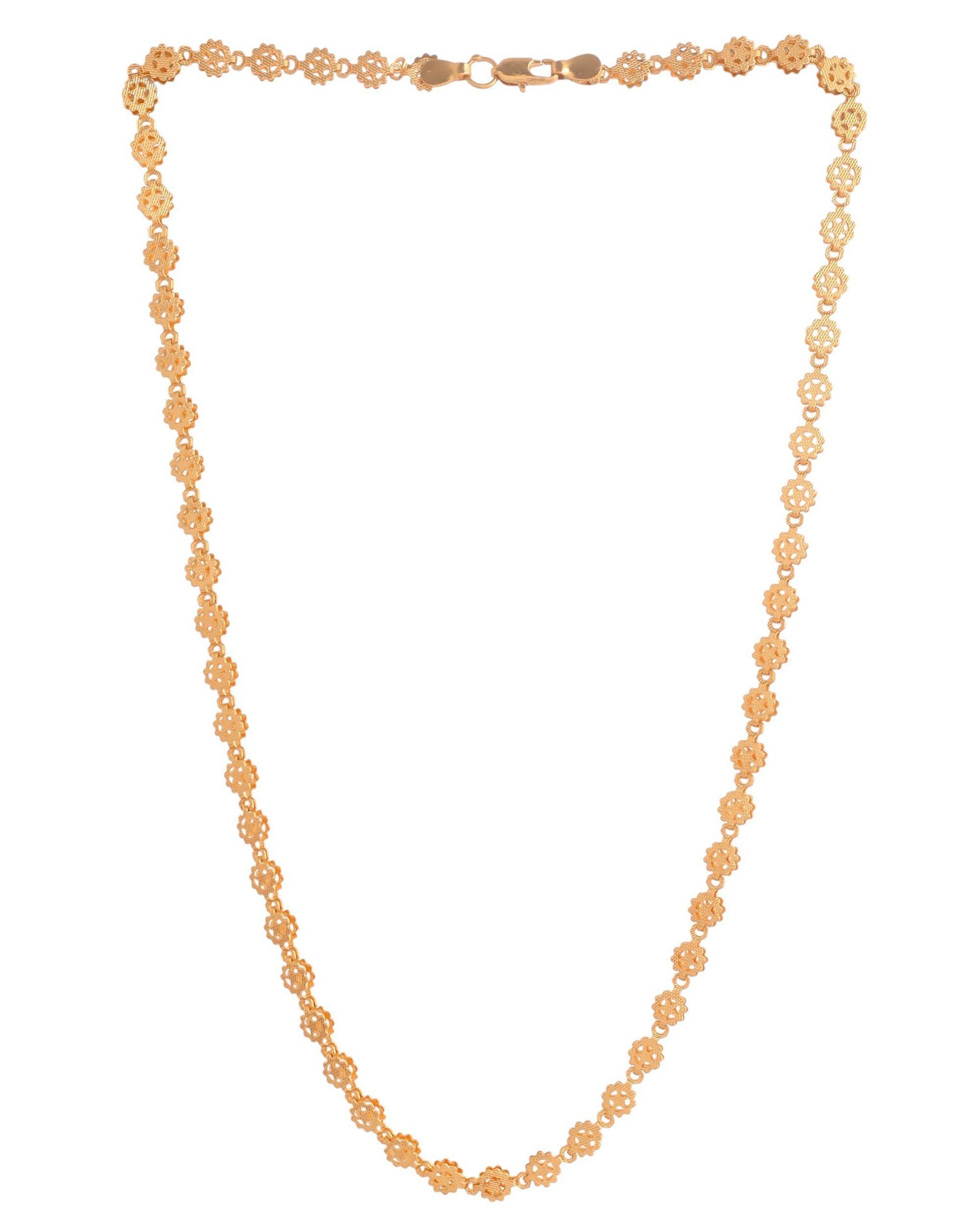 VOJ Women Gold Polished Geometric Shaped Stainless Steel Chain