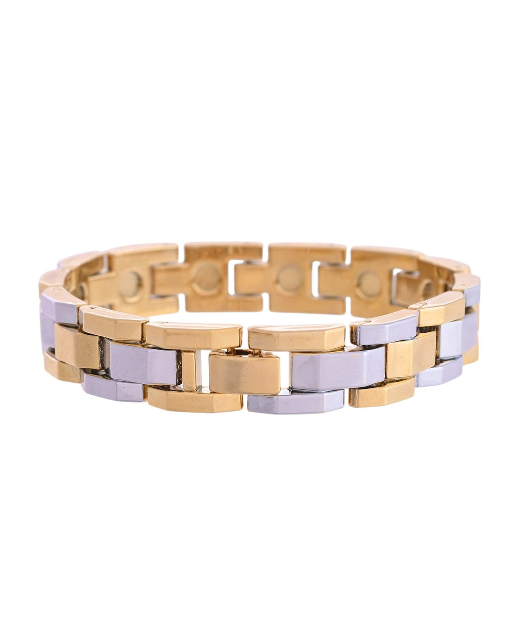 VOJ Magnetic Gold Stainless Steel Dual Color Bracelet For Men