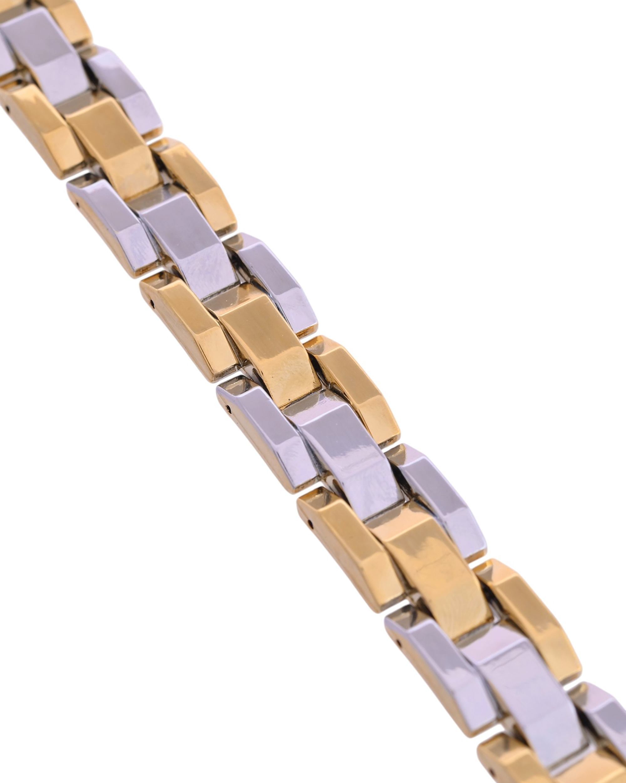 VOJ Magnetic Gold Stainless Steel Dual Color Bracelet For Men