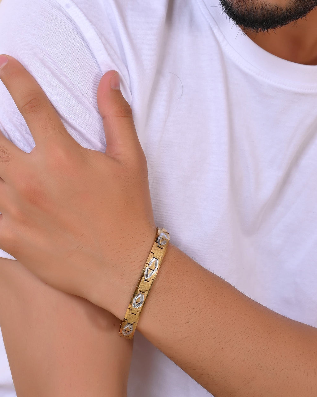 VOJ Dual Plated Textured Men’s Bracelet