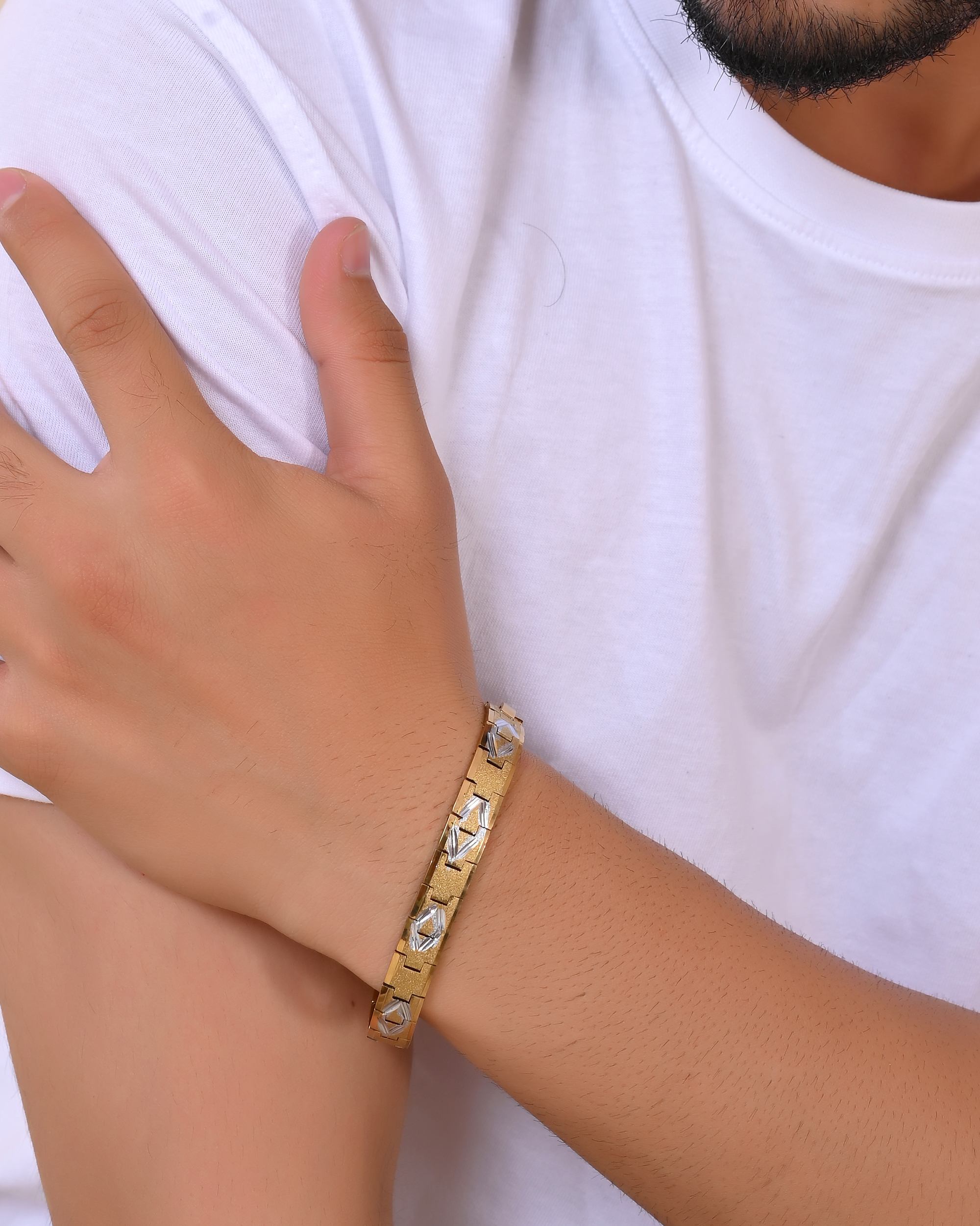 VOJ Dual Plated Textured Men’s Bracelet