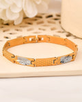VOJ Dual Toned Alloy Textural Bracelet For Men